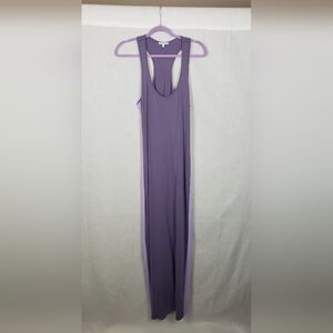 Calme Johnny Was Purple Colorblock‎ Stripe Racerback Maxi Dress Medium